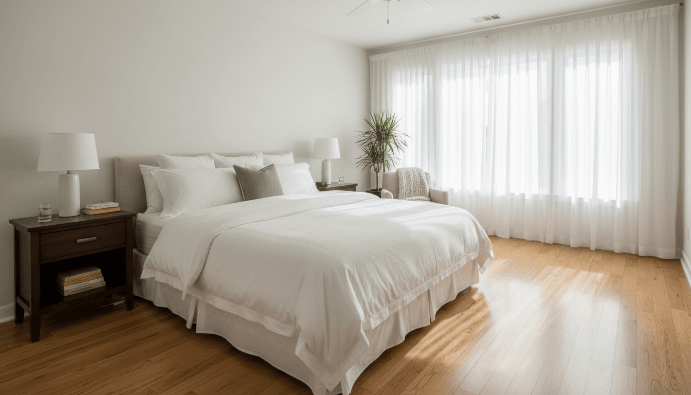 After: fully reset guest room ready for next booking