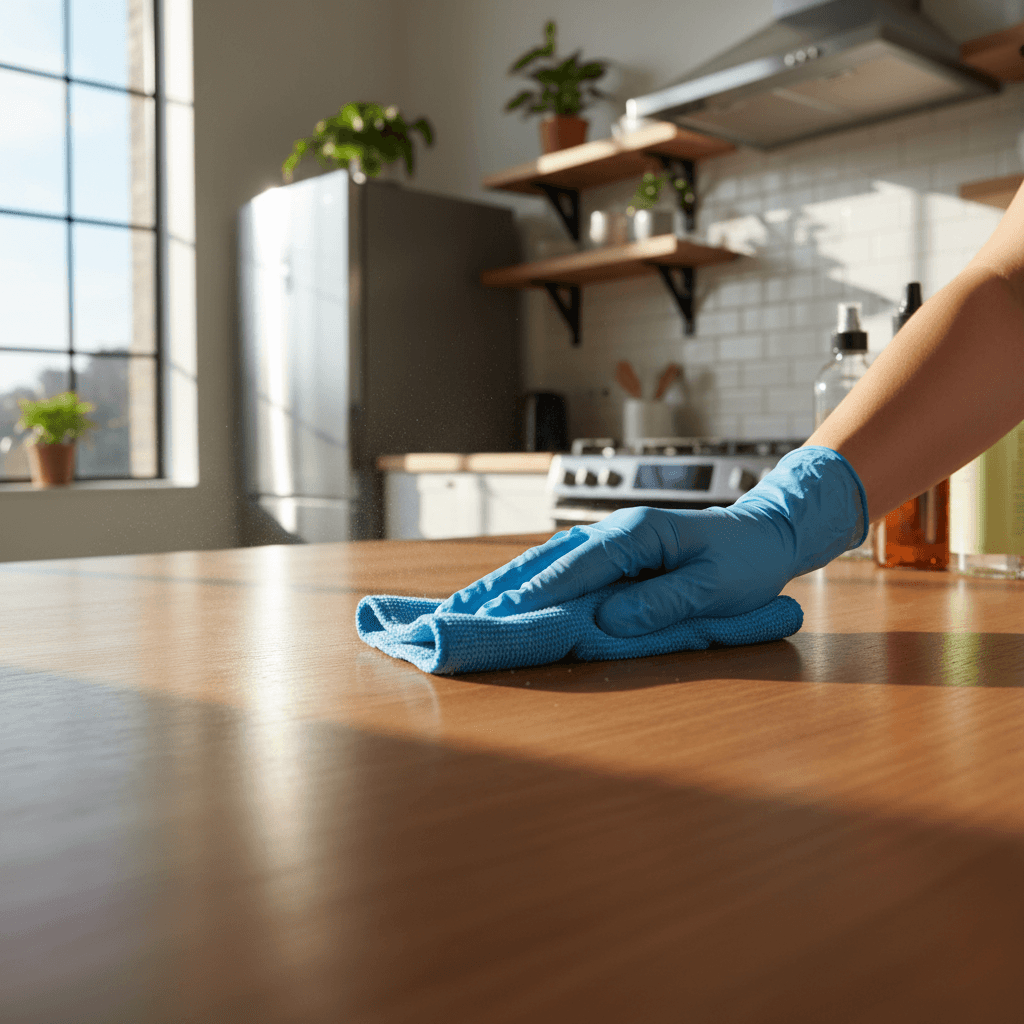 Deep cleaning kitchen surfaces