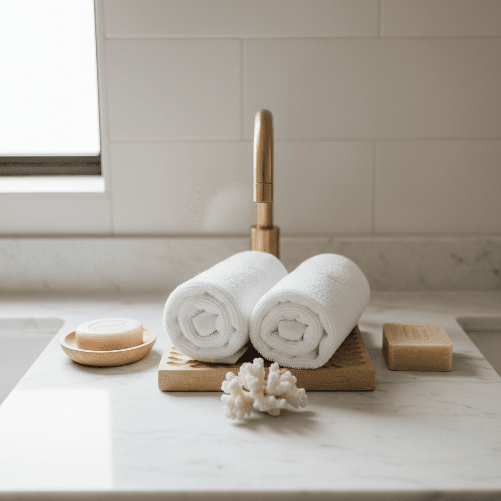 Restocked bathroom amenities and supplies